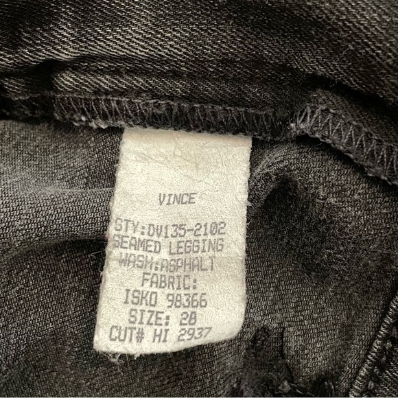 Vince Seamed Jean Legging in Asphalt Wash Sz 28 high waist black denim - Picture 8 of 9